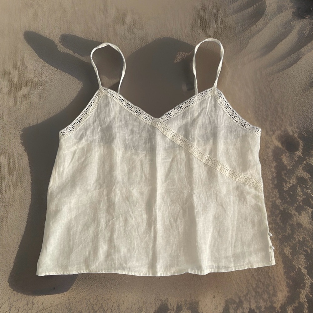 Zara White linen top